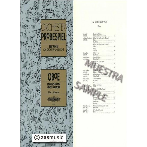Orchester probespiel. Piezas de ensayo para audiciones de orquesta (Oboe-Corno inglés-Oboe de amor)