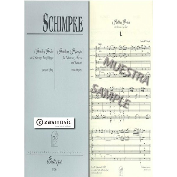 Schimpke: Partita in B b Major for 2 clarinets, 2 horns and bassoon