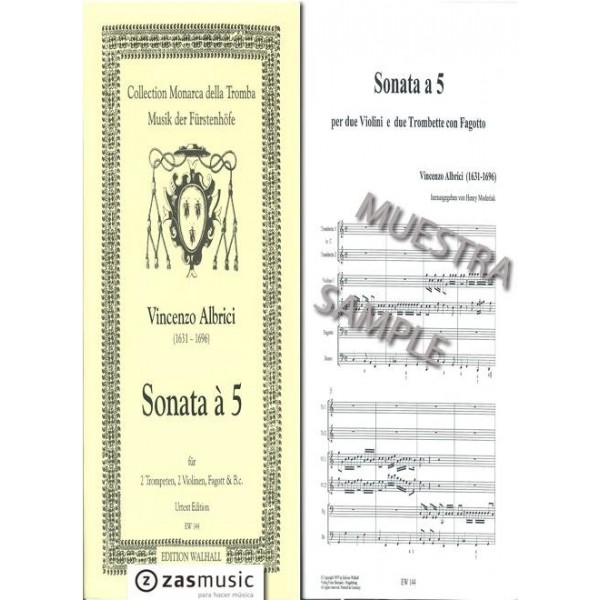 Albraci: Sonata à 5 fur 2 trompeten, 2 violinen, fagott & B.c.