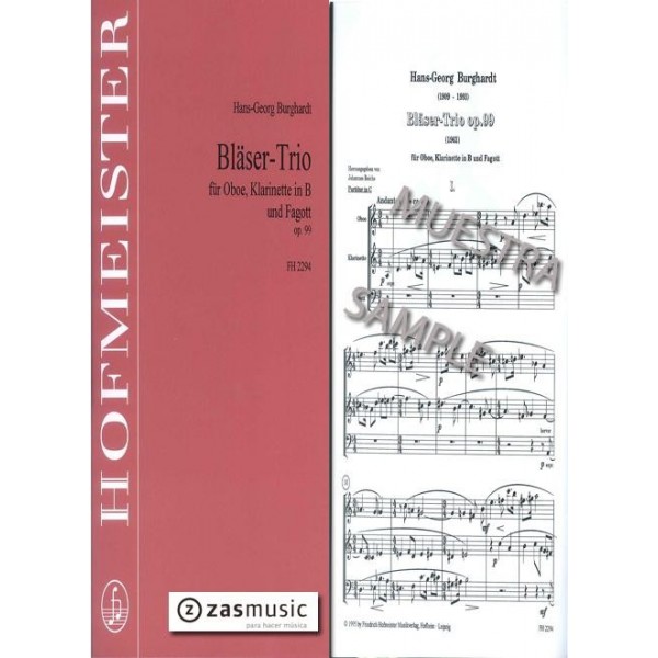 Burghardt: Bläser-Trio para oboe, clarinete en B y fagot. Op. 99