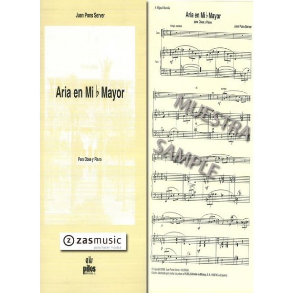Pons: Aria en MI b Mayor para oboe y piano
