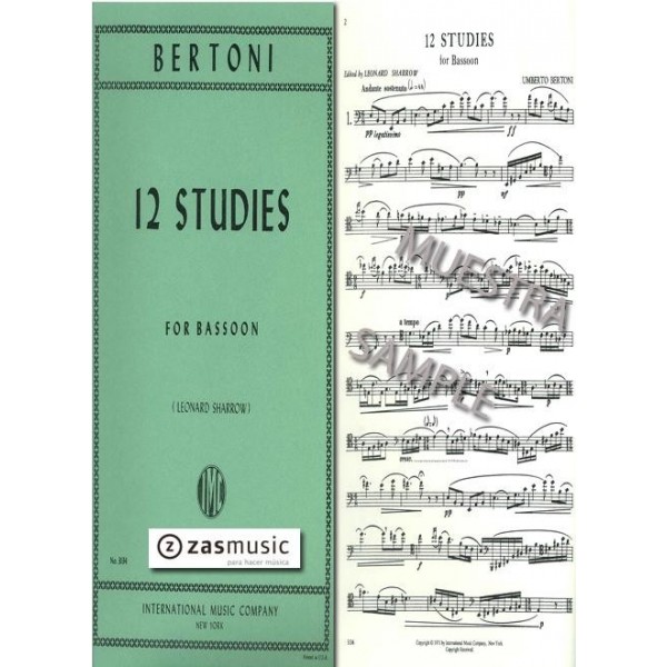 Bertoni: 12 Studies para fagot
