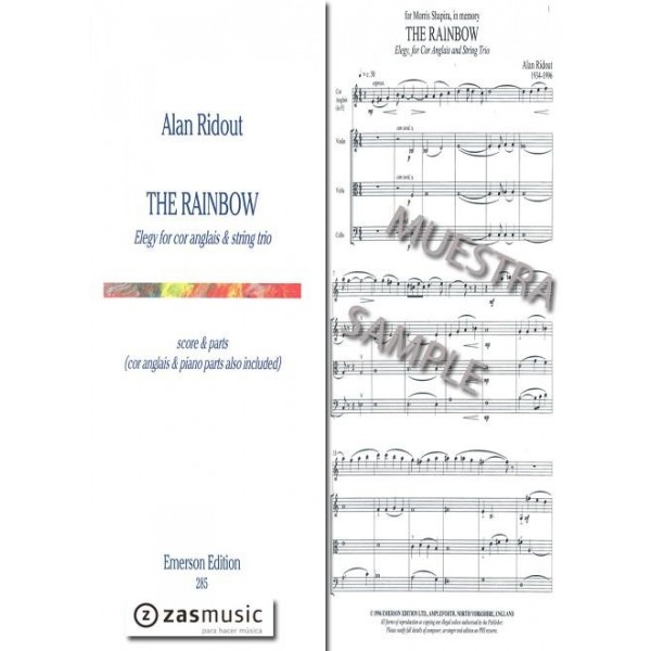 Ridout: The rainbow. Elegy for cor anglais & string trio (Score & Parts)