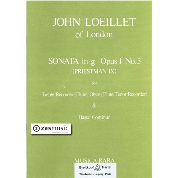 Loeillet: Sonata in g Op.1 n3 (priestman IX)
