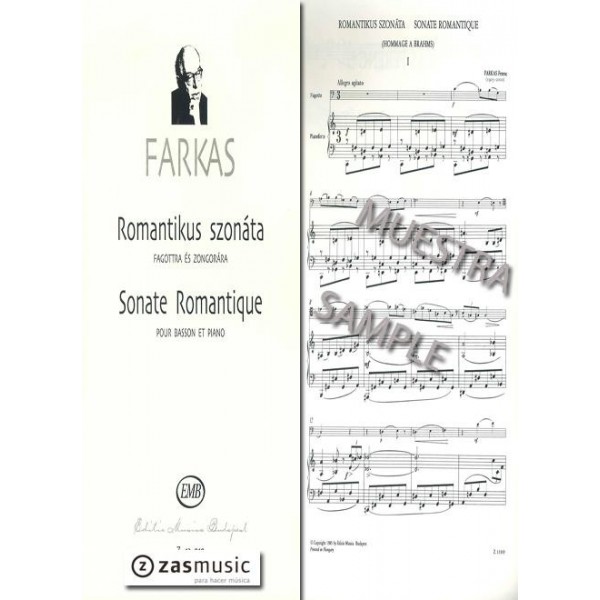 Farkas: Sonate romantique para fagot y piano