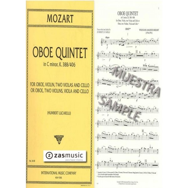 Mozart: Oboe Quintet in C minor, K. 388406