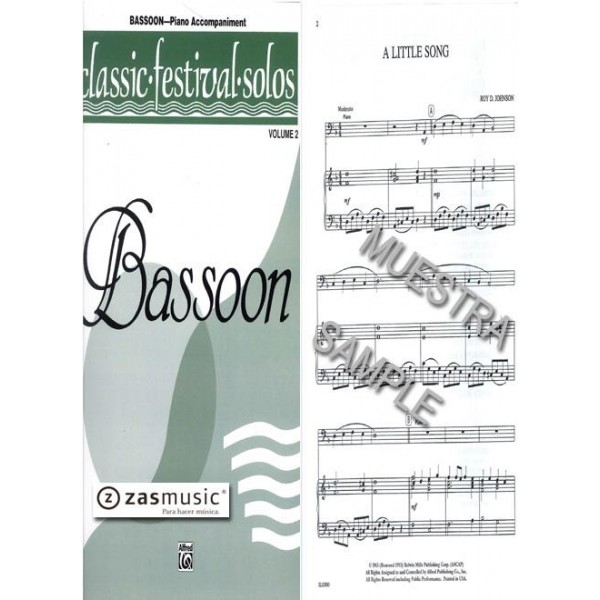 Classic Festival Solos for Bassoon. Piano Accompaniment vol. 2