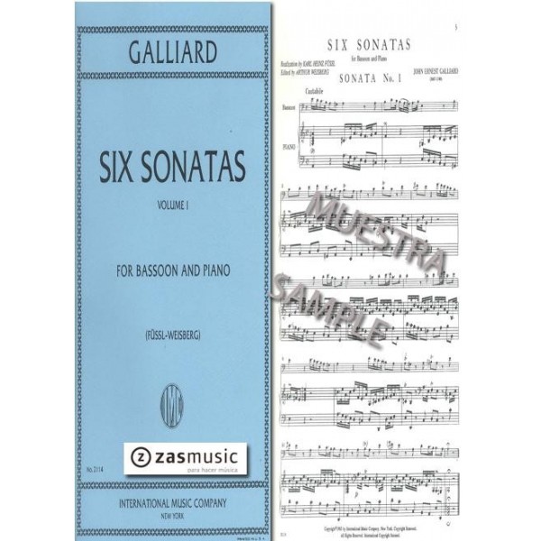 Galliard: 6 Sonatas Vol 1 para fagot