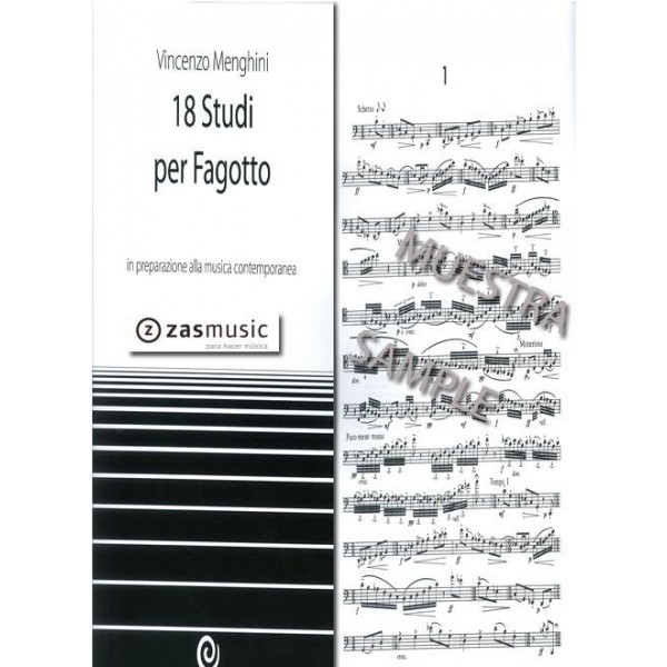Menghini, Vincenzo: 18 Studi per Fagotto