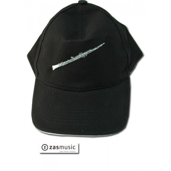 Gorra con un oboe bordado.