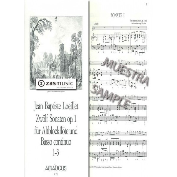 Loeillet de Gant: Zwölf Sonaten op.1. 1-3 para flauta