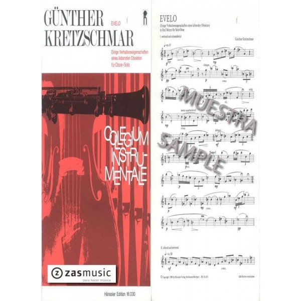 Kretzschmar, Günther.: Evelo für oboe solo
