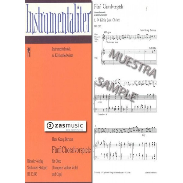 Georg Bertram, Hans.: Fünf Choralvorspiele