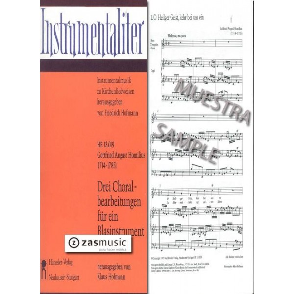 August Homilius, Gottfried (1714-1785): Drei choralbearbeitungen