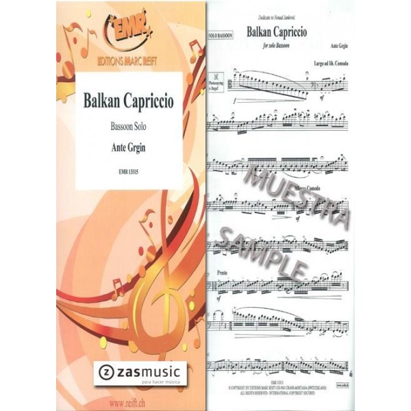 Grgin, Ante: Balkan Capriccio. Bassoon solo