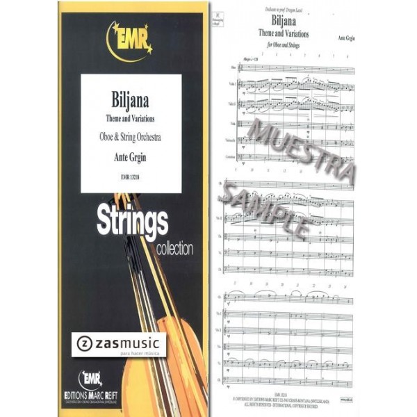 Grgin: Biljana. Theme and Variations for Oboe and Strings