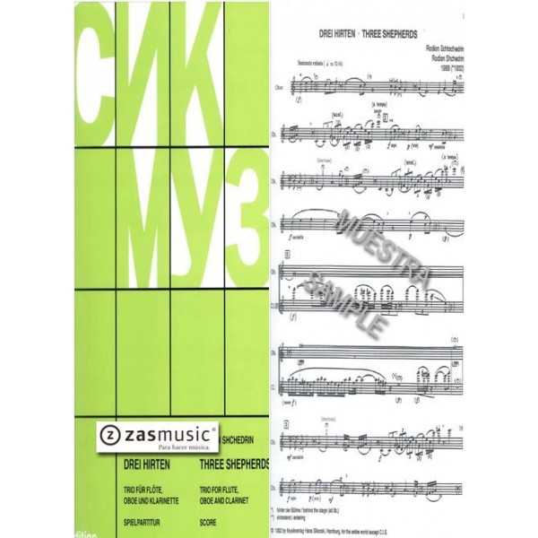 Shchedrin: Three Shepherds. Trio for flute, Oboe and Clarinet. Score