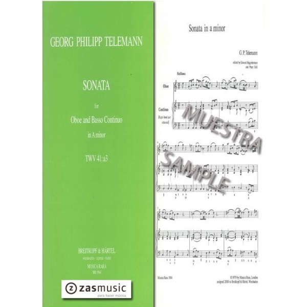 Telemann,  Sonata for oboe and basso continuo in A minor.