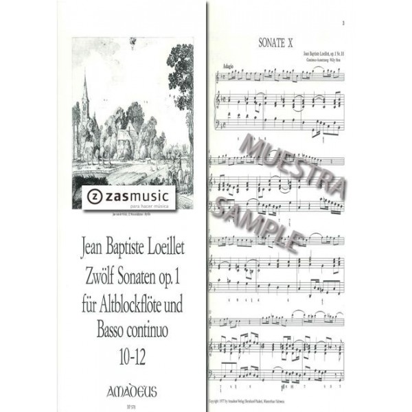 Loeillet de Gant: Zwölf Sonaten op.1. 10-12 para oboe y piano