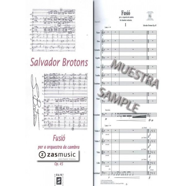 Brotons: Fusió Op. 45. Per a orquestra de cambra.
