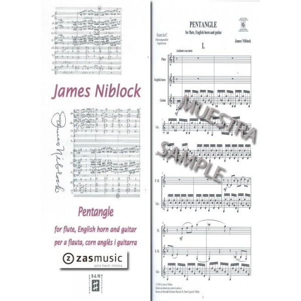 Niblock: Pentangle for Flute, English horn and Guitar.