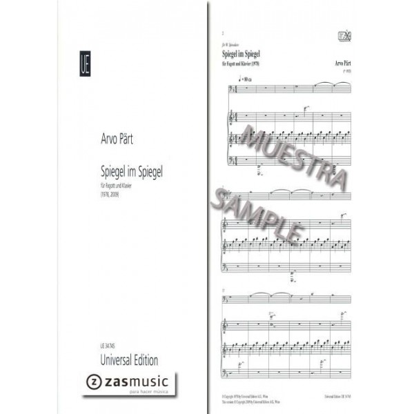 Pärt: Spiegel Im Spiegel für Fagott und Klavier