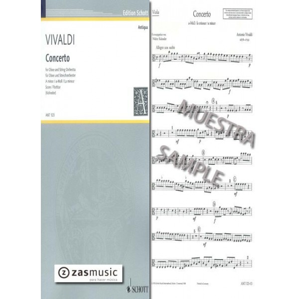 Vivaldi: Concerto for Oboe and Strings A minor PV 42 RV 461 - Viola