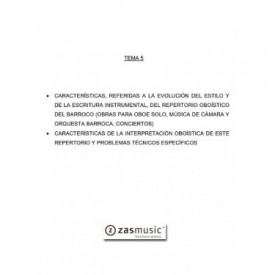 Tema oposiciones OBOE 5 CARACTERÍSTICAS REFERIDAS ... REPERTORIO OBOÍSTICO DEL BARROCO ...