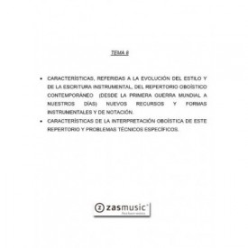 Tema oposiciones OBOE 8 CARACTERÍSTICAS REFERIDAS ... REPERTORIO OBOÍSTICO CONTEMPORANEO ...