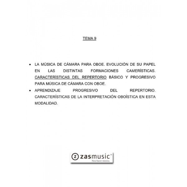 Tema oposiciones OBOE 9 LA MÚSICA DE CÁMARA ... EVOLUCIÓN DE SU PAPEL ...