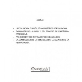 Tema oposiciones OBOE 15 LA EVALUACIÓN. FUNCIÓN DE LOS CRITERIOS ...