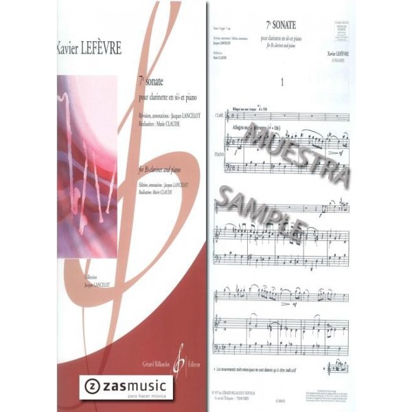 Lefèvre: 7e sonate pour clarinette en si b et piano