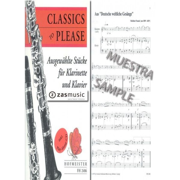 CLASSICS TO PLEASE. Ausgewählte Stücke für Klarinette und Klavier.