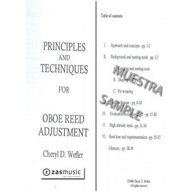 Wefler, Cheryl D.: Principles and Techniques for Oboe Reed Adjustment