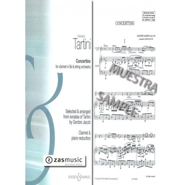 Tartini: Concertino for clarinete in Bb & string orchestra