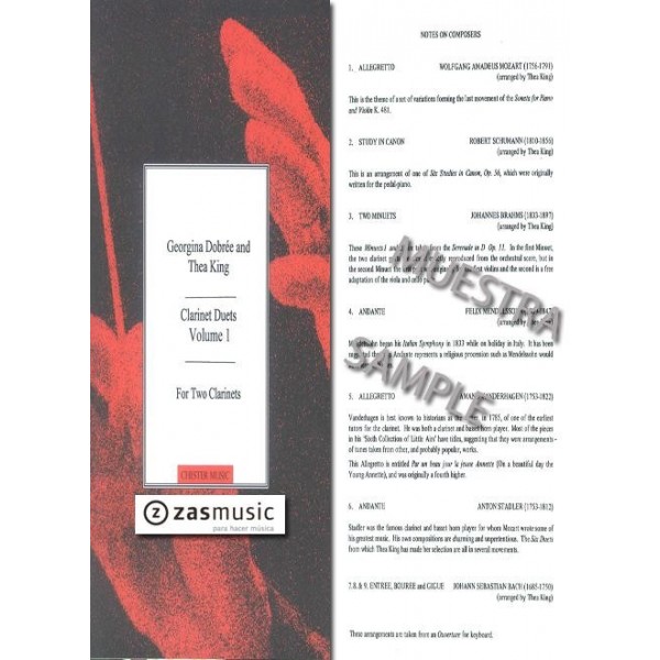 Dobrée, Georgina and King, Thea.: Clarinet duets. Vol. 1