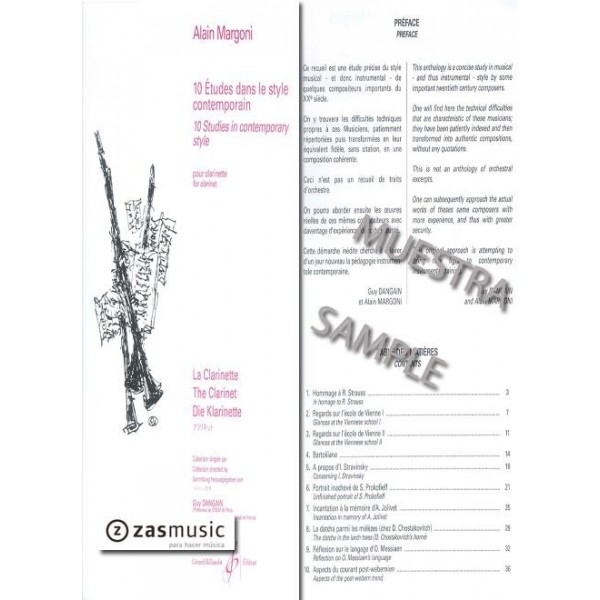 Margoni: 10 Etudes dans le style contemporain