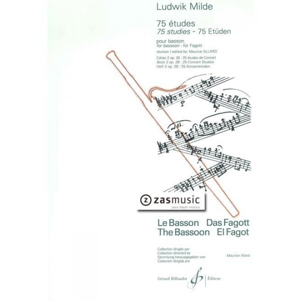 Milde, Ludwig: 75 études pour basson. Cahier 2 op. 26: 25 études de concert