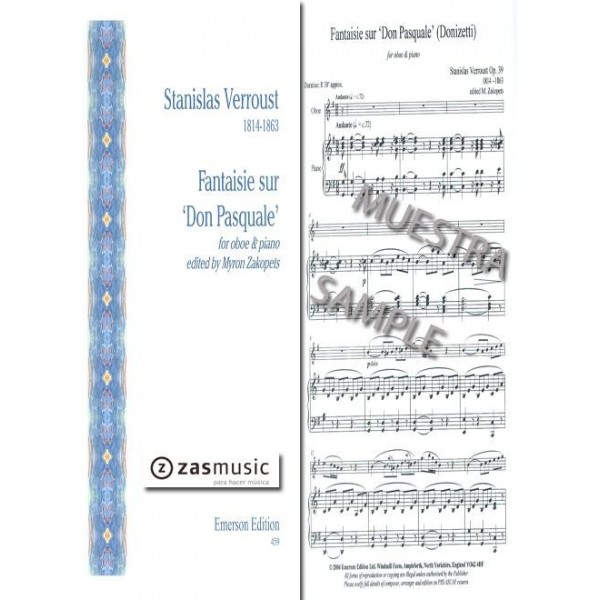 Verroust: Fantaisie sur Don Pasquale for oboe & piano