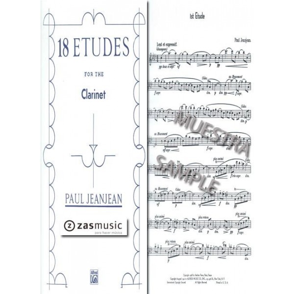 Jeanjean: 18 Etudes for the clarinet