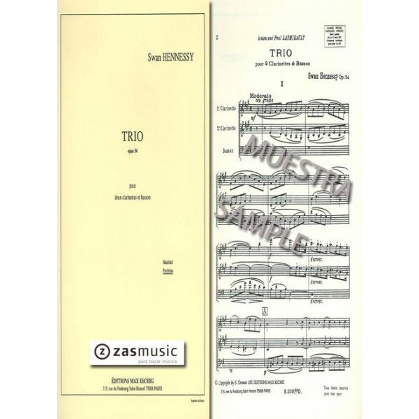 Hennessy: Trio opus 54 pour deux clarinettes et basson