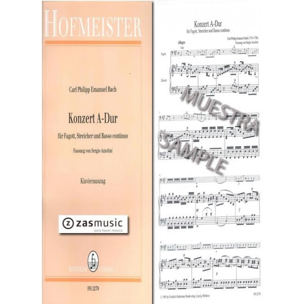 Bach, C.P.: Konzert A-dur für fagott, streicher und Basso continuo