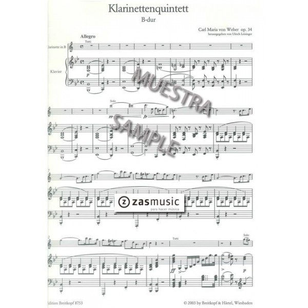 Weber: Clarinet Quintet in B flat major Op. 34