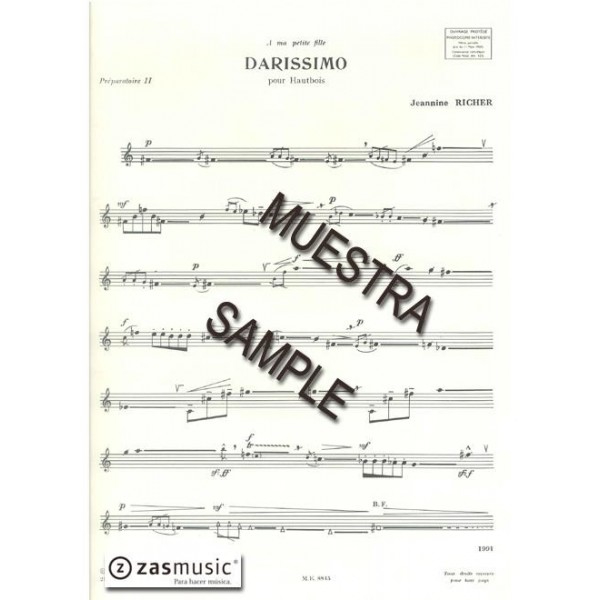 RICHER, Jeannine: Darissimo pour hautbois