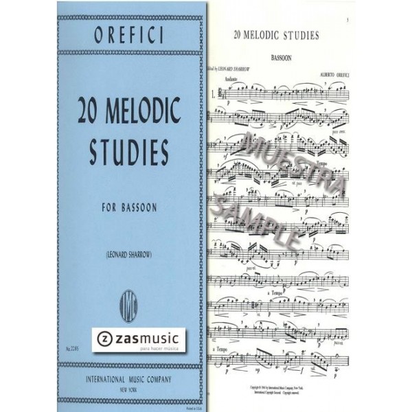 Alberto Orefici: 20 melodic studies for bassoon