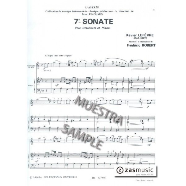 Lefèvre, Jean Xavier (1763-1829): Septième Sonate