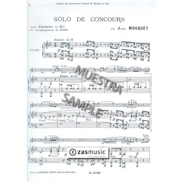 Mouquet, Jules.: Solo de Concours