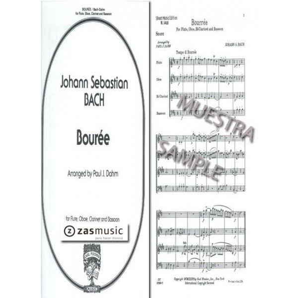 Bach,J.S.: Bourée for Flute, Oboe, Calrinet and Bassoon