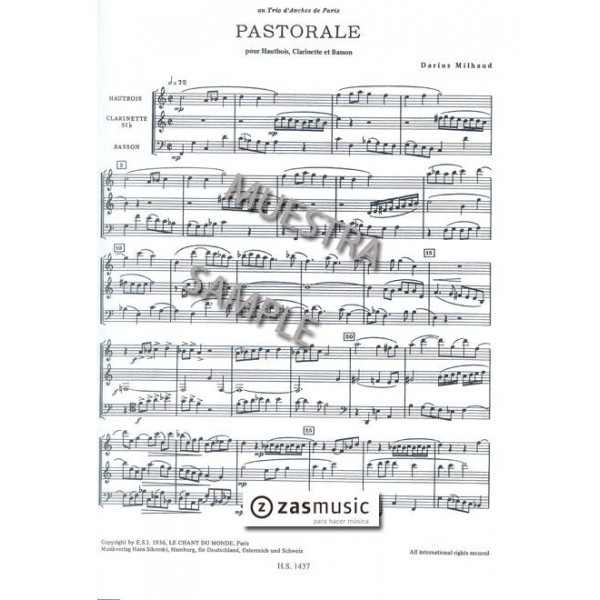 Milhaud:  Pastorale fur oboe, klarinette und fagott