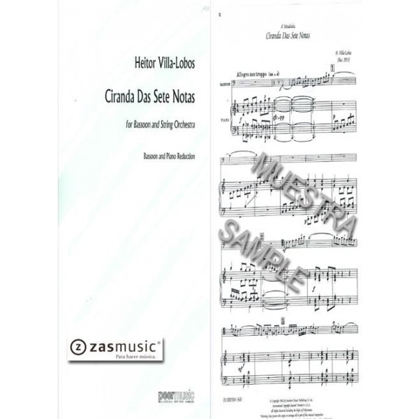Ciranda das sete notas. Reduction for bassoon and piano